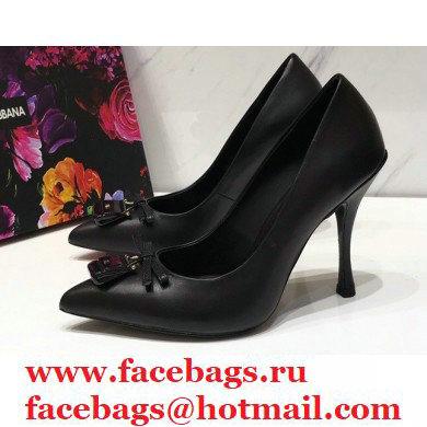 Dolce  &  Gabbana Thin Heel 10.5cm Leather Sicily Pumps Black 2021